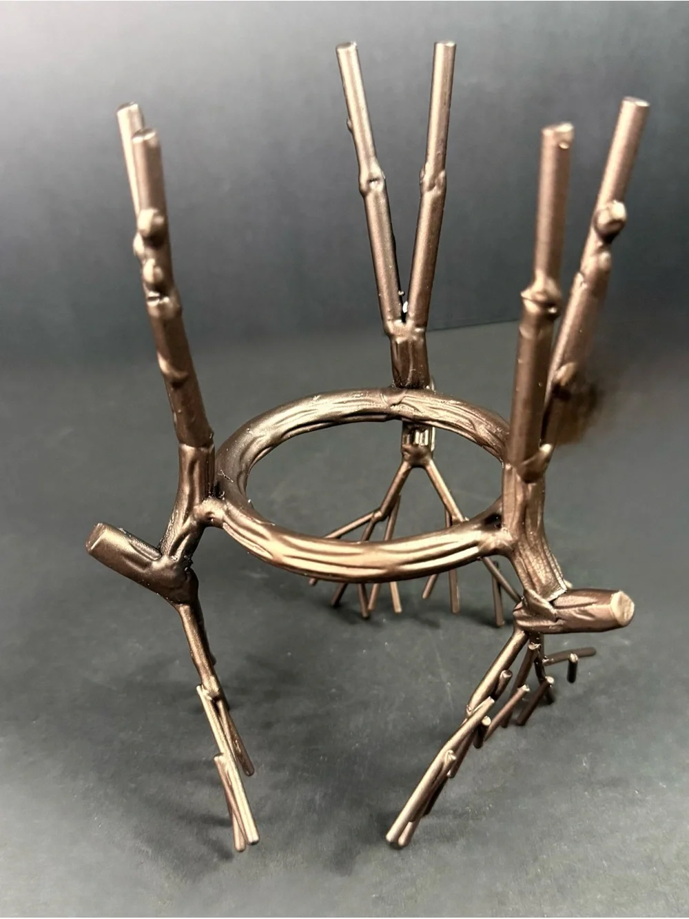 Yankee Candle Deer Votive Candle Holder Bronze Brown Metal Clear Glass Antlers